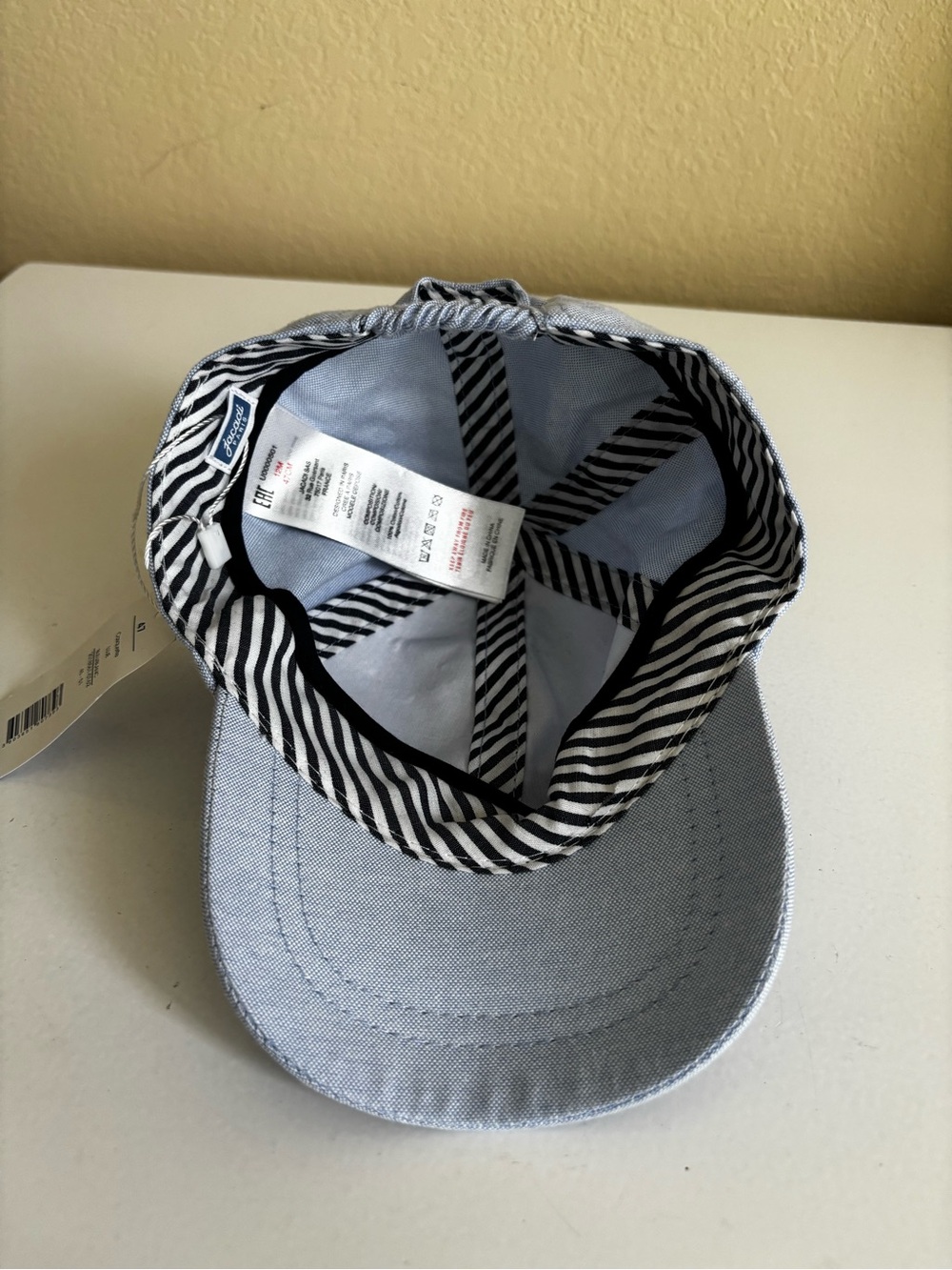 Jacadi l’esprit Baby Oxford ball cap - Blue/White 12M/47cm - NWT - Picture 7 of 11
